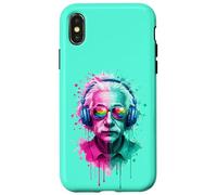 Albert E Physicist wearing Headphones EDM Rave Design Case for iPhone X/XS