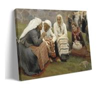Albert Edelfelt Paintings Wall Art Poster Prints Women Outside The Church in Ruokolahti Painting On Canvas Wall Art Scroll Picture Print Living Room Walls Decor Homes 20x30inch(50x75cm)