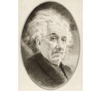 Albert Einstein 1879 - 1955. German-born theoretical physicist who developed the theory of relativity. Illustration by American artist and illustrator Gordon Ross (1873-1946) of Living Biographies of