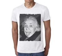 Albert Einstein: Men's T Shirt Celebrity Star One in The City White L