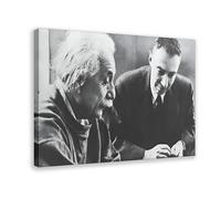 Albert Einstein & Oppenheimer, Atomic Bomb, Canvas Poster Bedroom Decor Landscape Office Room Decor Gift 08x12inch(20x30cm)