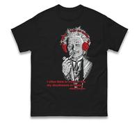 Albert Einstein T Shirt - I Often Think in Music Tee | Retro Style Gift Top Black
