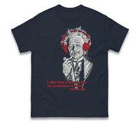 Albert Einstein T Shirt - I Often Think in Music Tee | Retro Style Gift Top Navy
