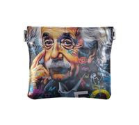 Albert Einstein's Face Coin Purse Leather Mini Jewelry Box, Casual Change Pouch for Daily Use, albert einstein's face, One Size, Albert Einstein's Face