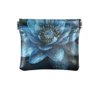 Albert Einstein's Face Coin Purse Leather Mini Jewelry Box, Casual Change Pouch for Daily Use, Blue Lotus, One Size, Blue Lotus