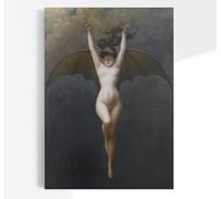 Albert Joseph Pénot La Femme Chauve-Souris (The Bat Woman) | Antique Macabre Painting, Vintage Print Poster, Erotic Wall Art, Illustration