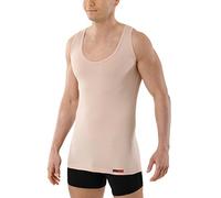 ALBERT KREUZ Business Men's Organic Stretch Cotton Sleeveless Vest with Deep Round Neck, beige, M