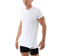 ALBERT KREUZ Crew Neck Undershirt Business Men's Organic Stretch Cotton Short Sleeve White, White, XXL