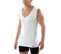 ALBERT KREUZ Men’s Business Sleeveless deep-V Undershirt Made of Soft and Breathable Micromodal, White L