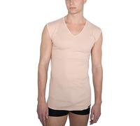 ALBERT KREUZ Men's Invisible Sleeveless v-Neck Undershirt 100% Organic Cotton Nude
