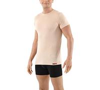 ALBERT KREUZ Men's Invisible Undershirt Merino Wool Short Sleeves Crew Neck Nude