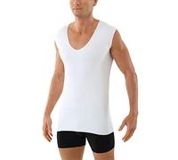 ALBERT KREUZ Men's Laser Cut Seamless deep v-Neck Undershirt Sleeveless Stretch Cotton - no Undershirt Lines Thanks to raw Seam finitions White L