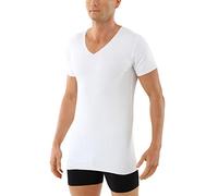 ALBERT KREUZ Men's Laser Cut Seamless v-Neck Undershirt Short Sleeves Stretch Cotton - no Undershirt Lines Thanks to raw Seam finitions White S