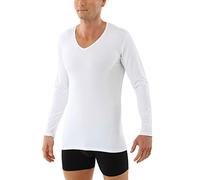 ALBERT KREUZ Men's Longsleeve Undershirt Organic Stretch-Cotton v-Neck White 05/M