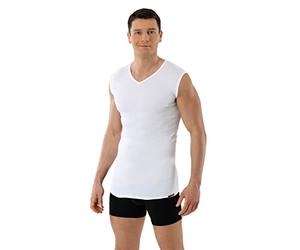 ALBERT KREUZ Sleeveless Organic Cotton Men's Undershirt with v-Neck in White, Size XL