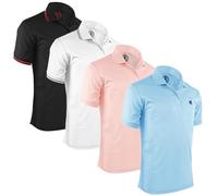 Albert Morris Men's Performance Polo Shirt - Moisture-Wicking, UV Protection, Quick-Dry Fabric, 4-Pack Sizes, XL, Amuse Pack