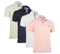 Albert Morris Men's Performance Polo Shirt - Moisture-Wicking, UV Protection, Quick-Dry Fabric, 4-Pack Sizes, XXL, Aloha Pack