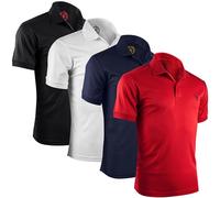 Albert Morris Men's Performance Polo Shirt - Moisture-Wicking, UV Protection, Quick-Dry Fabric, 4-Pack Sizes, XL, British Classic Solid