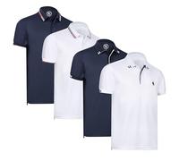 Albert Morris Men's Performance Polo Shirt - Moisture-Wicking, UV Protection, Quick-Dry Fabric, 4-Pack Sizes, XXL, Captain Pack