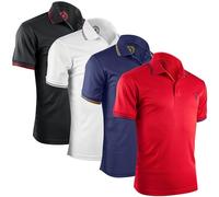 Albert Morris Men's Performance Polo Shirt - Moisture-Wicking, UV Protection, Quick-Dry Fabric, 4-Pack Sizes, M, British Classic Striped