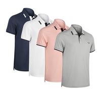 Albert Morris Men's Performance Polo Shirt - Moisture-Wicking, UV Protection, Quick-Dry Fabric, 4-Pack Sizes, XL, Aeronautical Pack