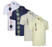 Albert Morris Men's Performance Polo Shirt - Moisture-Wicking, UV Protection, Quick-Dry Fabric, 4-Pack Sizes, L, Regal Pack