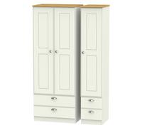 Albert Tall Triple 2 Drawer + Drawer Wardrobe (Ready Assembled) Ready Assembled 2 U Cream One Size