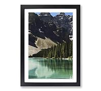 Alberta Banff Canada Mountain & Lake Landscape Framed Print | A2 Oak Framed Wall Art | Ready to Hang | Modern Landscape Picture | Living Room Bedroom Lounge Office
