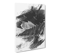 Alberta Banff Canada Mountain & Lake Landscape V1 Canvas Print | Gallery Wrapped 30mm Frame Wall Art | 20x14 inches | Ready to Hang | Modern Landscape Picture | Living Room Bedroom Lounge Office