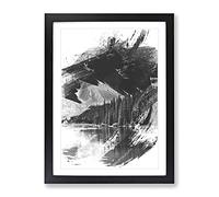 Alberta Banff Canada Mountain & Lake Landscape V1 Modern Framed Print | A2 Black Framed Wall Art | Ready to Hang | Modern Landscape Picture | Living Room Bedroom Lounge Office