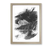 Alberta Banff Canada Mountain & Lake Landscape V1 Modern Framed Print | A4 Oak Framed Wall Art | Ready to Hang | Modern Landscape Picture | Living Room Bedroom Lounge Office