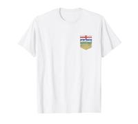 Alberta Crest Canadian Flag Edmonton Calgary Value Graphic T-Shirt, Men, White, S