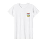 Alberta Crest Canadian Flag Edmonton Calgary Value Graphic T-Shirt, Women, White, XL