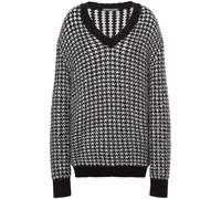 Alberta Ferretti drop-shoulder patterned-intarsia jumper - Black 42-44
