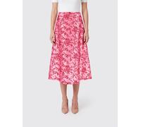 ALBERTA FERRETTI Floral-Print Silk-Blend A-Line Midi Skirt with a High Waist - Size: 40 - female