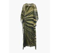 Alberta Ferretti Womens Fantasy Green Abstract-print Chiffon-texture Relaxed-fit Silk Maxi Dress 10