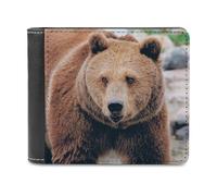 Alberta Grizzly Bear Slim Bifold Wallet Minimalist Wallets Pouch with Card Slots for Men Women