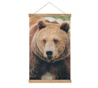 Alberta Grizzly Bear Wall Hanging Art Posters Tapestry Decor Accessories Wood Frame Painting