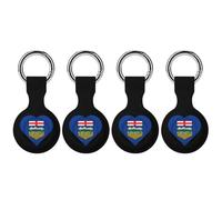 Alberta Heat Love Trendy GPS Cases Holder with Key Chain Ring Portable Protective Covers Compatible with Airtag