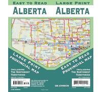 Alberta Large Print / North West Territories, Canada Province Map