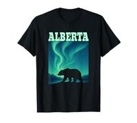 ALBERTA Northern Lights Bear Canada Rocky Mountains T-Shirt