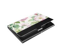Alberta Wild Rose Beauty Summer Flowers Slim business card holder travel With Leather & Stainless Steel card holder for Travel Home or Office Use