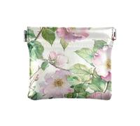 Alberta Wild Rose Beauty Summer Flowers Women's Leather Coin Change Purse Convenient Mini Change Wallet Coin Pocket for Woman, Alberta wild rose beauty Summer flowers, One Size, Modern