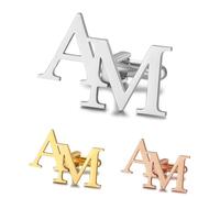 Albertband Personalized Cufflinks with A-Z Alphabet Letter Engraved 2 PCS Name Cufflinks for Men Letter Sign Cuff Links for Business Party Christmas Bridegroom Best Man Birthday (#1)