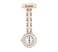 ALBERTBAND Personalized Nurse Watch Nurse Pocket Watches with Name Brooch Portable Nurse Watch Digital Quartz Movement Pocket Watch for Christmas Mother's Day Birthday (Gold&White)