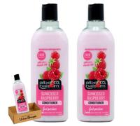 Alberto balsaam Sunkissed Raspberry Conditioner with Fruit Extracts 300ml, Silicone Free, Adds Softness, Restores Natural Shine, 24Hr Fragrance, Recycled Bottle, Bundled by UrbanShoppi (Raspberry 2x)