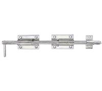 Alberts 128500 Locking Tower Bolt | with Fixed Loop | electrogalvanised, Thick-Layer-passivated | Plate 90 x 60 mm | Bolt Ø 16 x 400 mm