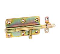 Alberts 128982 Bolt Lock | with Round Handle and Fixed Loop | electrogalvanised, Thick-Layer-passivated | Plate 100 x 59 mm | Bolt Ø 10 mm | Total Length 145 mm