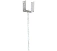 GAH-Alberts 212711 U-Post Support, with Concrete Anchor Made of Corrugated Steel, hot-dip galvanised, Clear Width 121 mm, Length Concrete Anchor 400 mm.