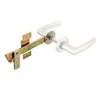Alberts 213565 Wattle Fence Single gate Latch | Handle and Rosette Made of Aluminium | electrogalvanised Yellow | Total Length 170 mm